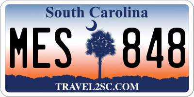 SC license plate MES848
