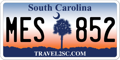 SC license plate MES852