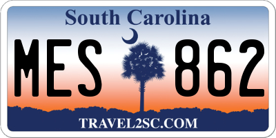 SC license plate MES862