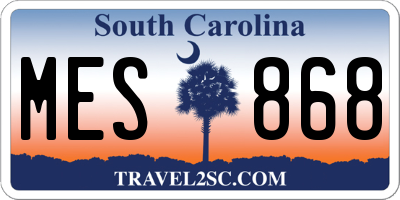 SC license plate MES868