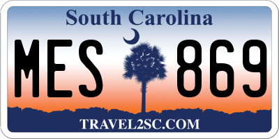 SC license plate MES869
