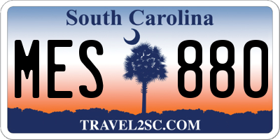 SC license plate MES880