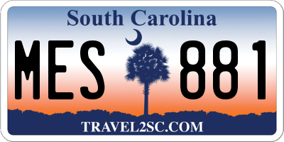 SC license plate MES881