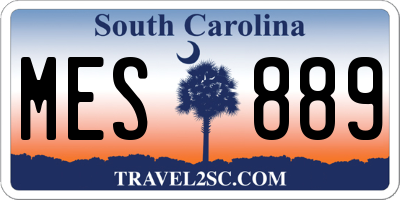 SC license plate MES889