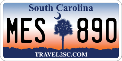 SC license plate MES890