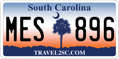 SC license plate MES896