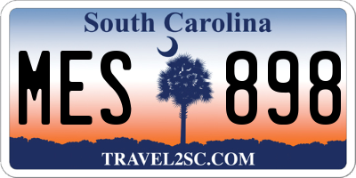 SC license plate MES898