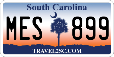 SC license plate MES899