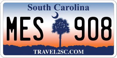 SC license plate MES908