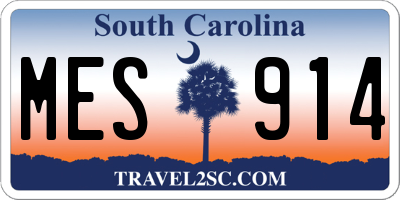 SC license plate MES914
