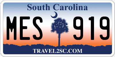 SC license plate MES919