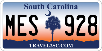 SC license plate MES928