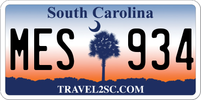 SC license plate MES934
