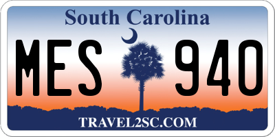 SC license plate MES940