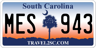 SC license plate MES943