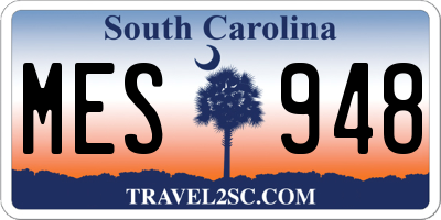 SC license plate MES948