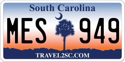 SC license plate MES949