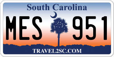 SC license plate MES951