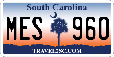 SC license plate MES960