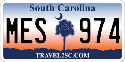 SC license plate MES974