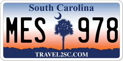 SC license plate MES978