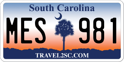 SC license plate MES981