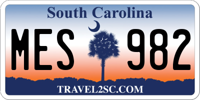 SC license plate MES982