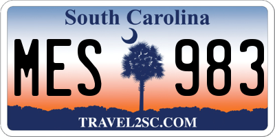 SC license plate MES983