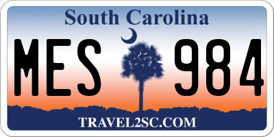 SC license plate MES984