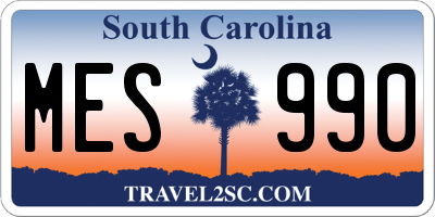 SC license plate MES990