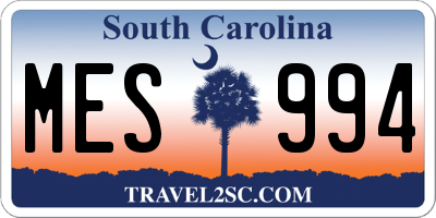 SC license plate MES994