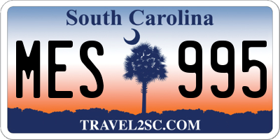 SC license plate MES995