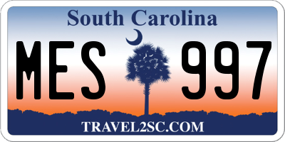 SC license plate MES997