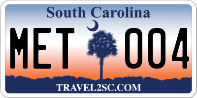 SC license plate MET004