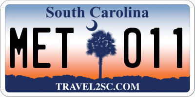SC license plate MET011