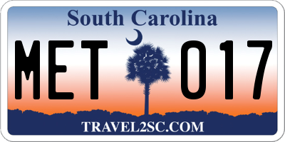 SC license plate MET017