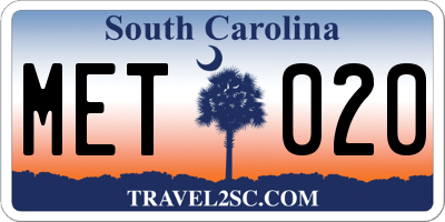 SC license plate MET020