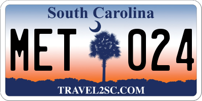 SC license plate MET024