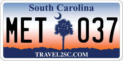 SC license plate MET037