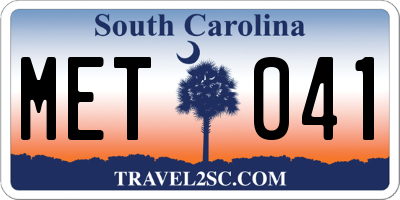 SC license plate MET041