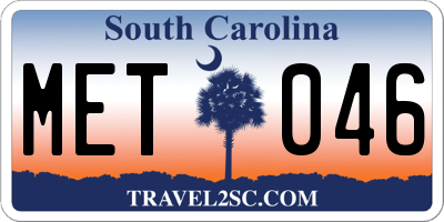 SC license plate MET046