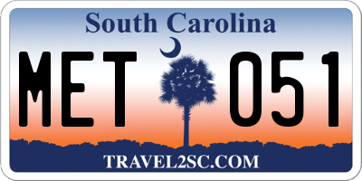 SC license plate MET051