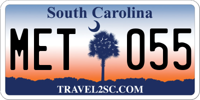 SC license plate MET055