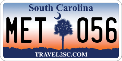 SC license plate MET056