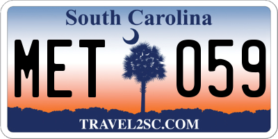 SC license plate MET059