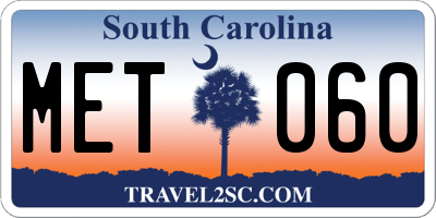 SC license plate MET060