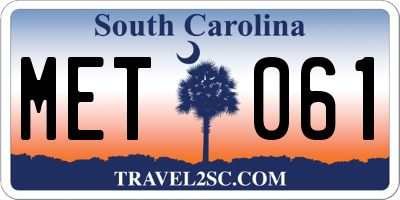 SC license plate MET061