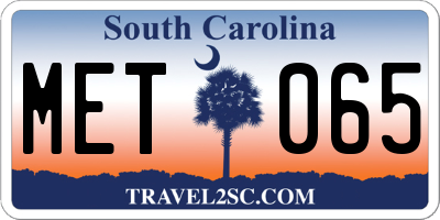 SC license plate MET065