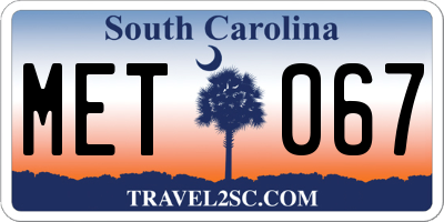 SC license plate MET067