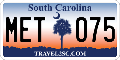 SC license plate MET075
